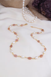 Sunstone & Pearl  Collier
